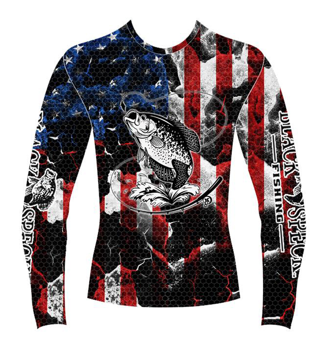 Flag Design SPF 50+ Long Sleeve Fishing Shirt - Slick Fish Gear Co. M